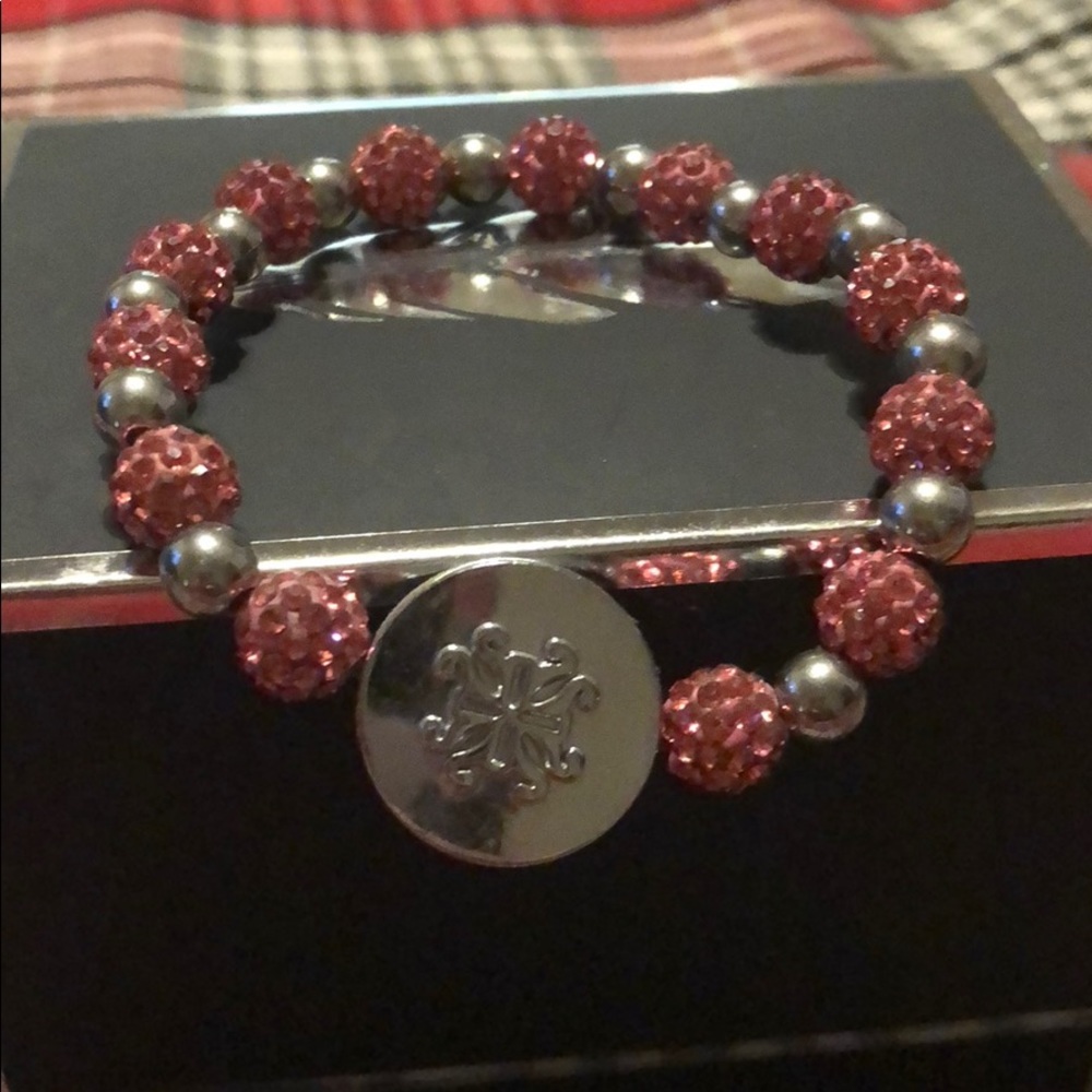 Pink and Silver Rustic Cuff